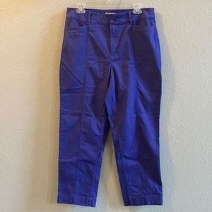ThredUP: LOFT Purple Cotton High Rise Waist Pants with Front & Back Pockets